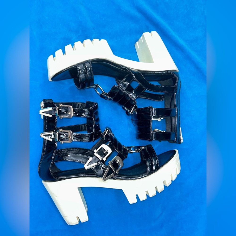 Priviledged Shoes COFFEE RUN Chunky Platform Heel sz 8.5